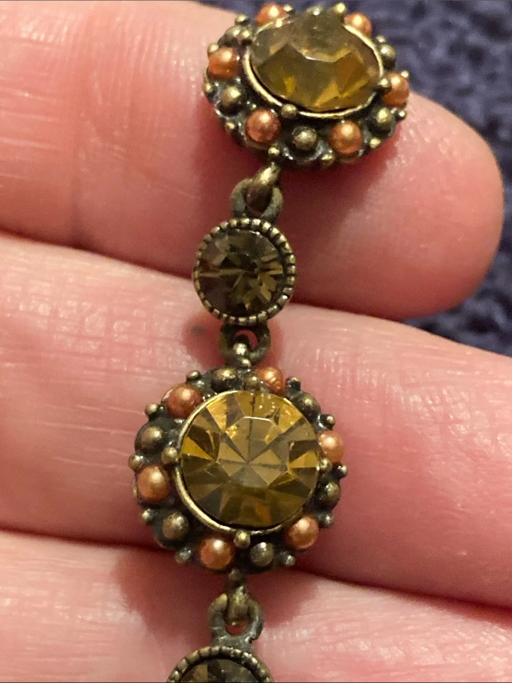Vintage-Style Warm Amber Colored Bracelet